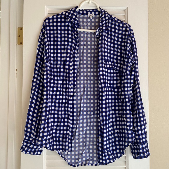 Splendid Blue Check Button Up - Picture 4 of 4